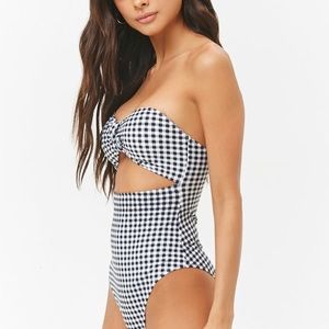 Strapless one piece swimsuit